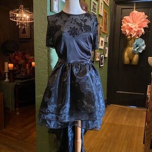 Elegant Black Lace Overlay Dress